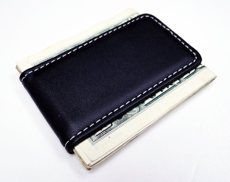 Tapp Collections Fine Leather Magnetic Money Clip - Black - Image 3